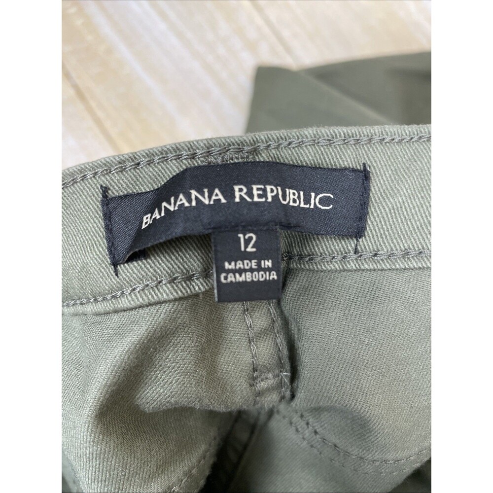 NWT Banana Republic Women's High Rise Twill Pants Green Size 12 - Picture 8 of 11